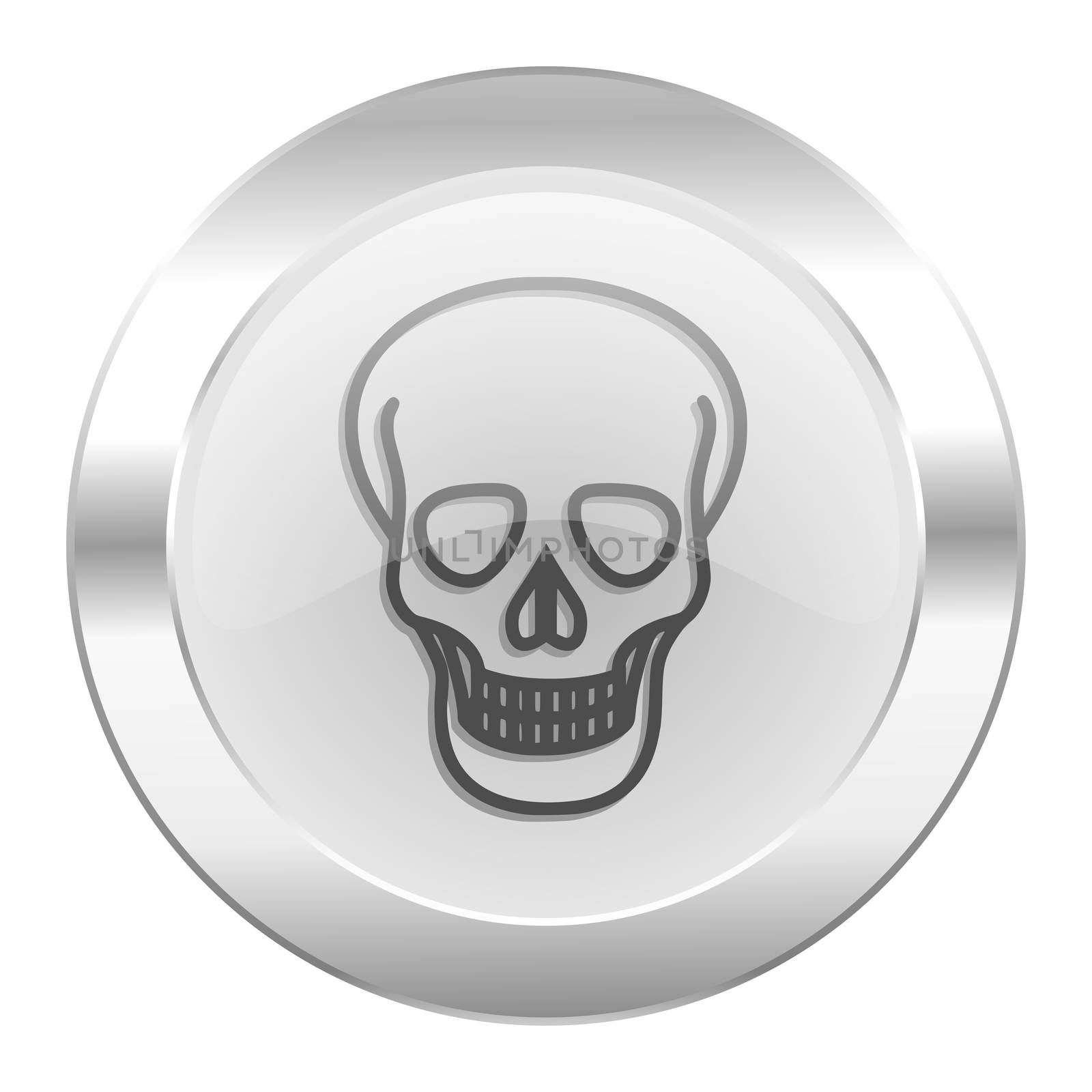 skull chrome web icon isolated by alexwhite