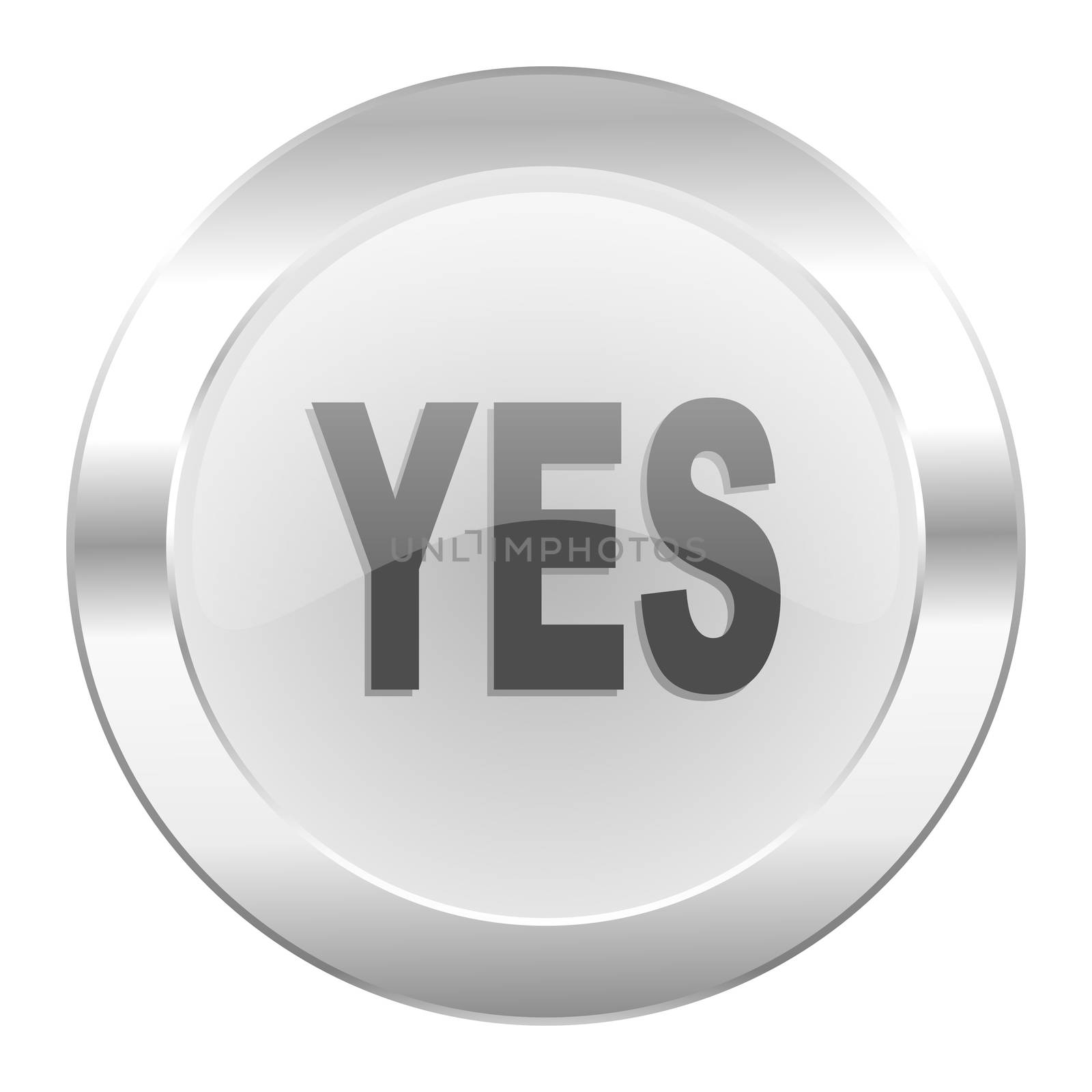 yes chrome web icon isolated