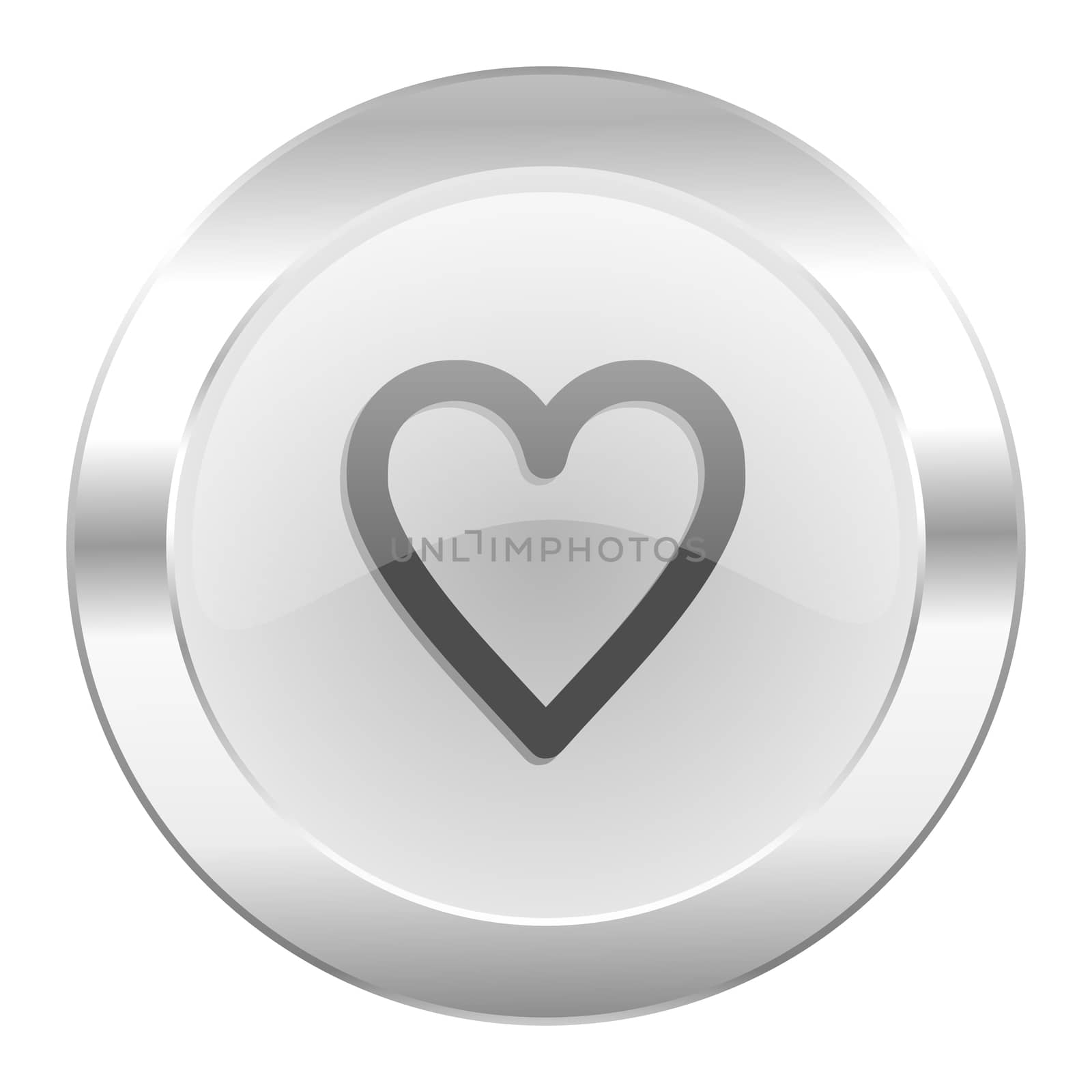 heart chrome web icon isolated