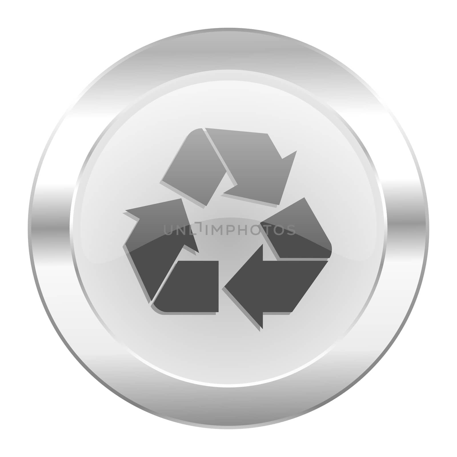 recycle chrome web icon isolated
