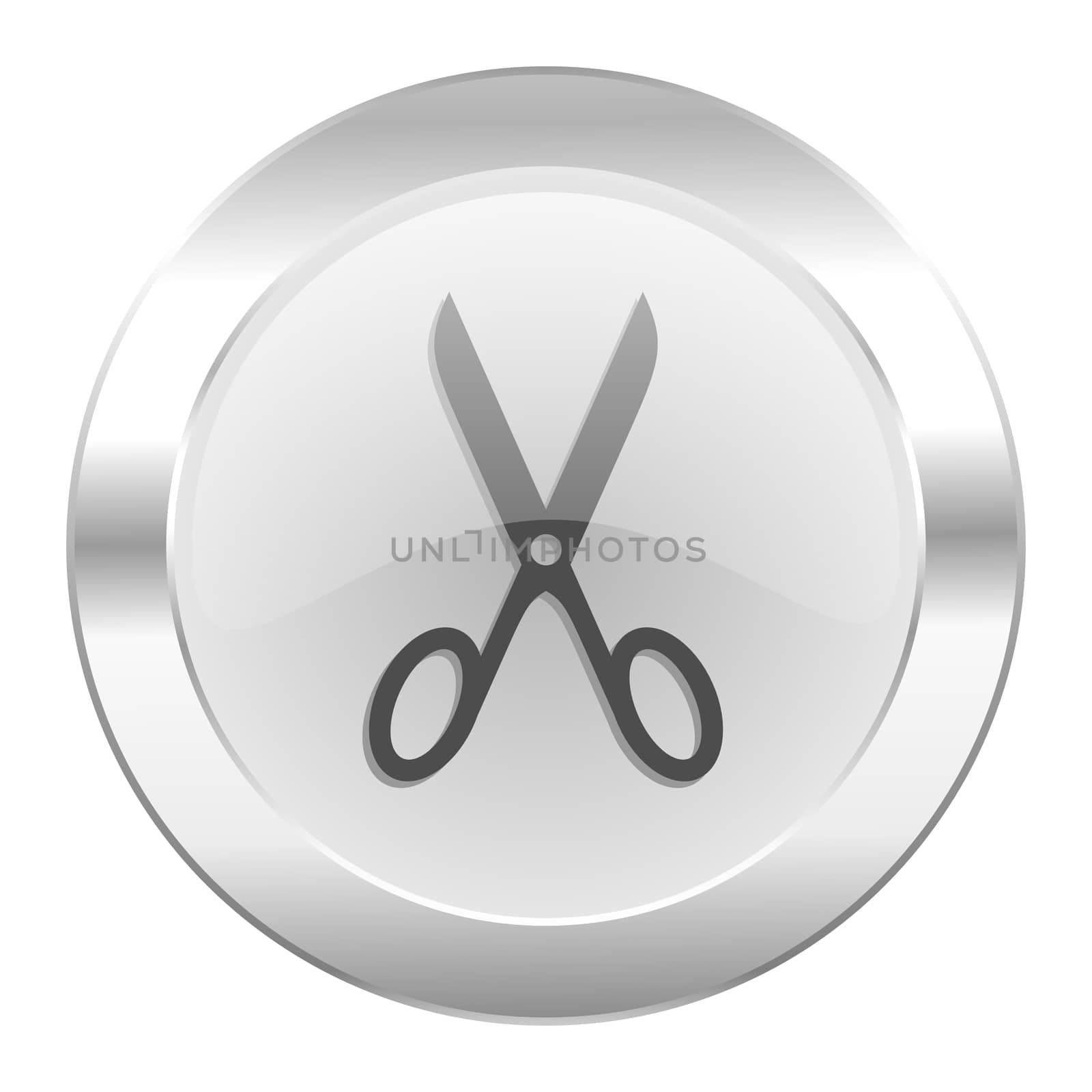 scissors chrome web icon isolated
