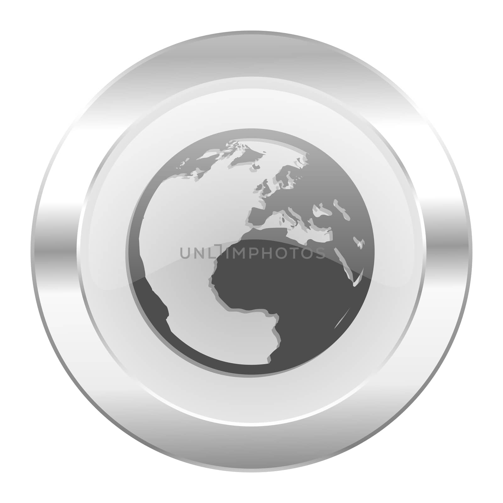 earth chrome web icon isolated