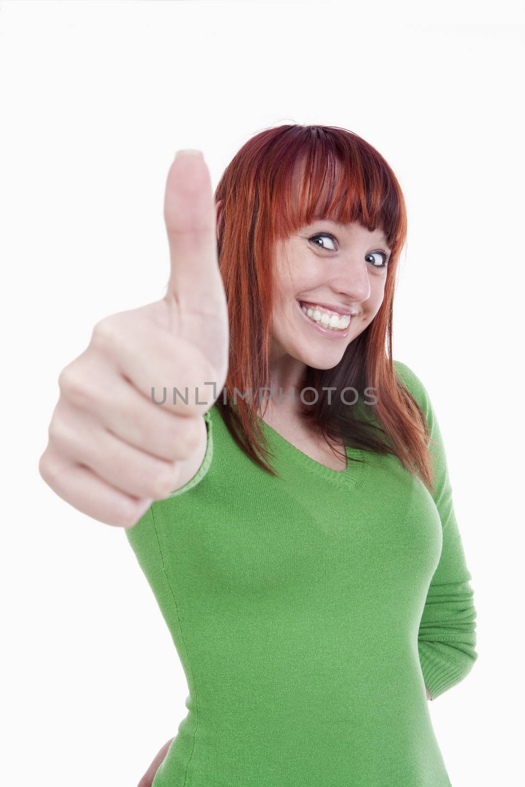 woman showing thumbs up by courtyardpix