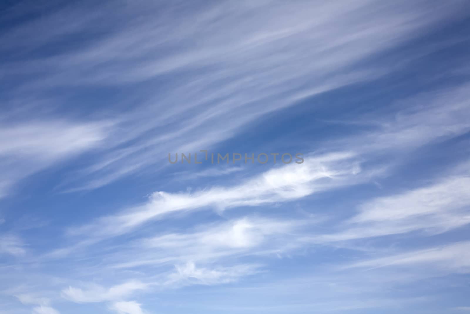 Background in the form of high flying white clouds on a blue sky in summer