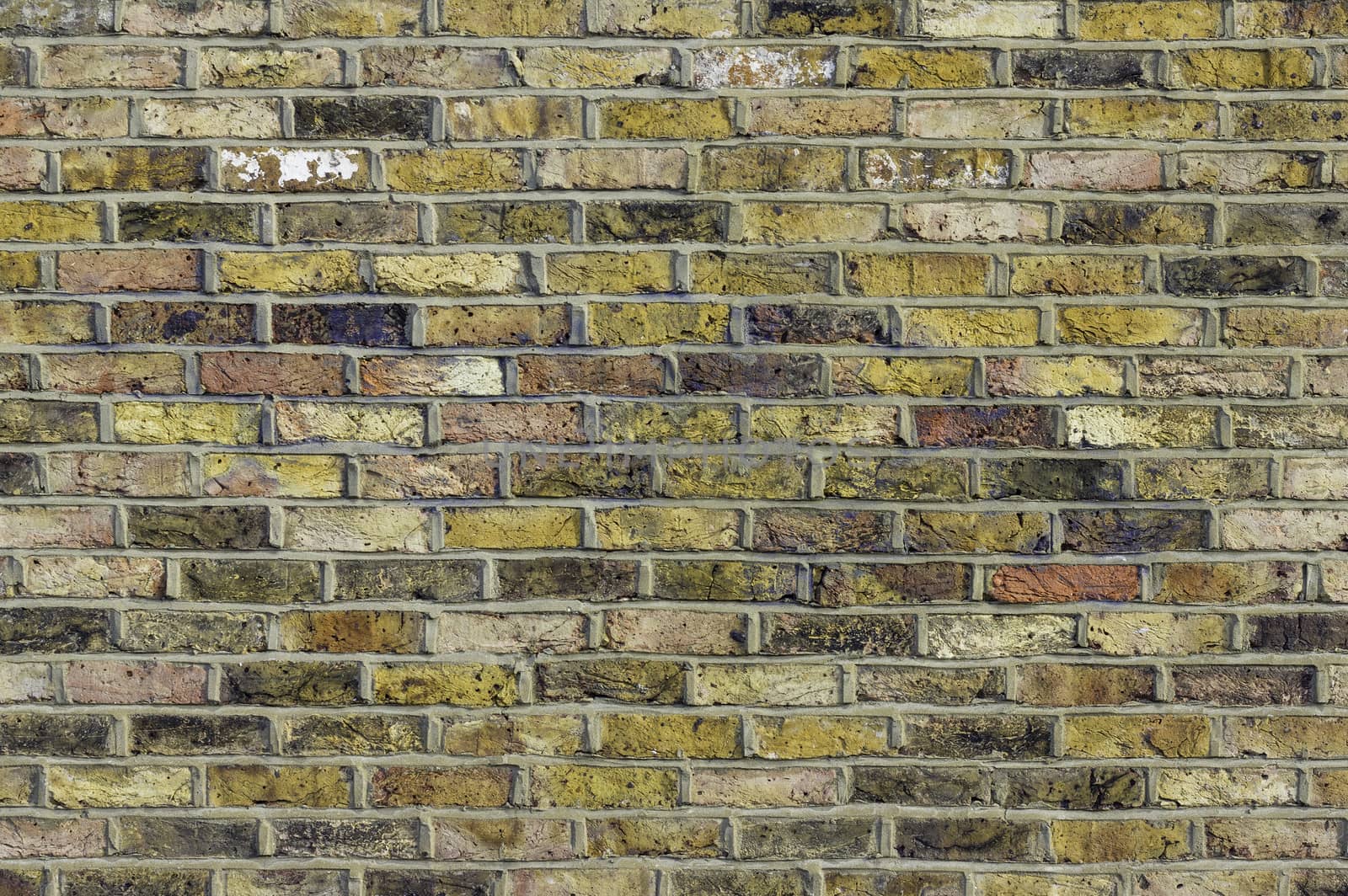 A colorful clean Victorian brick wall backdrop in London