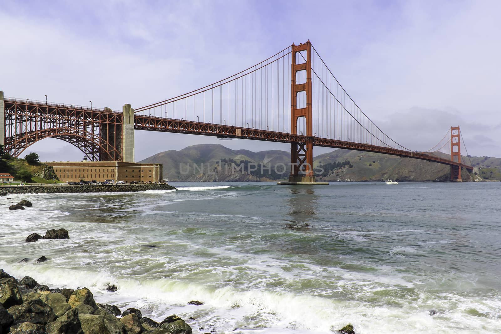 A great perspective of San Francisco's famous Golden Gate Bridge