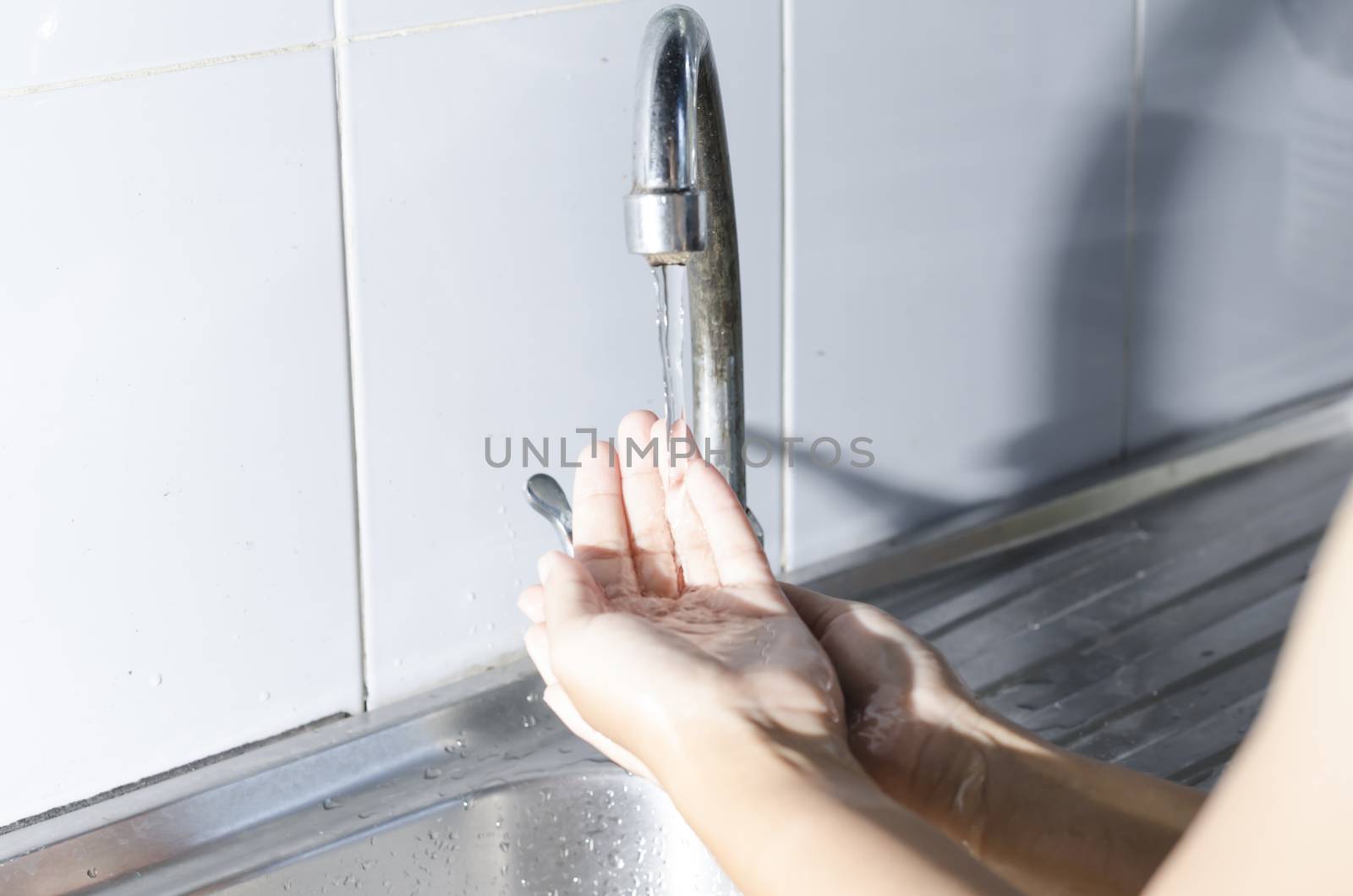 woman washing of hands