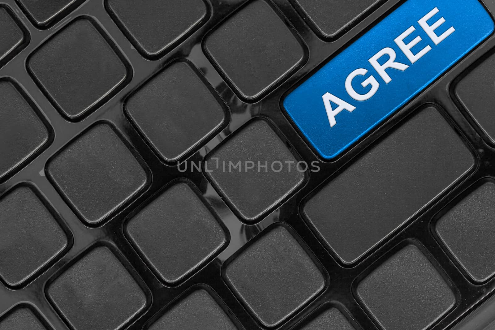keyboard close up,top view, agree word