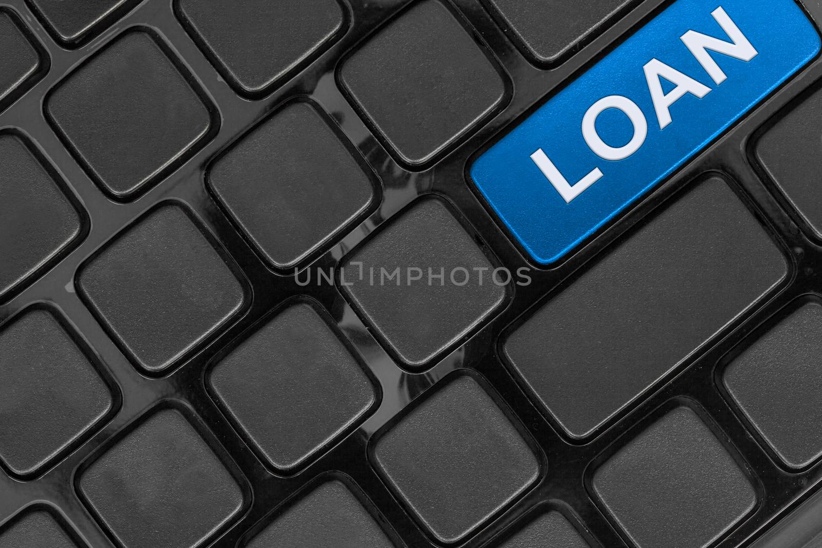 keyboard close up,top view, loan finance online concept word
