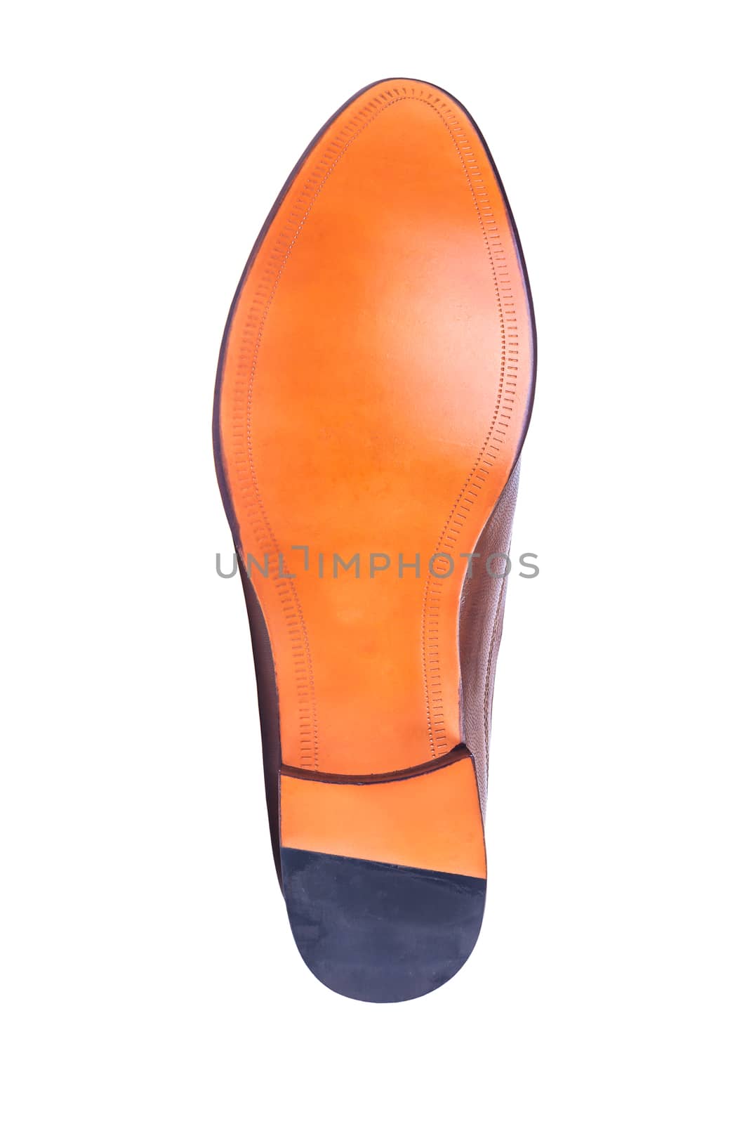 Rubber sole of a men's shoe on white background