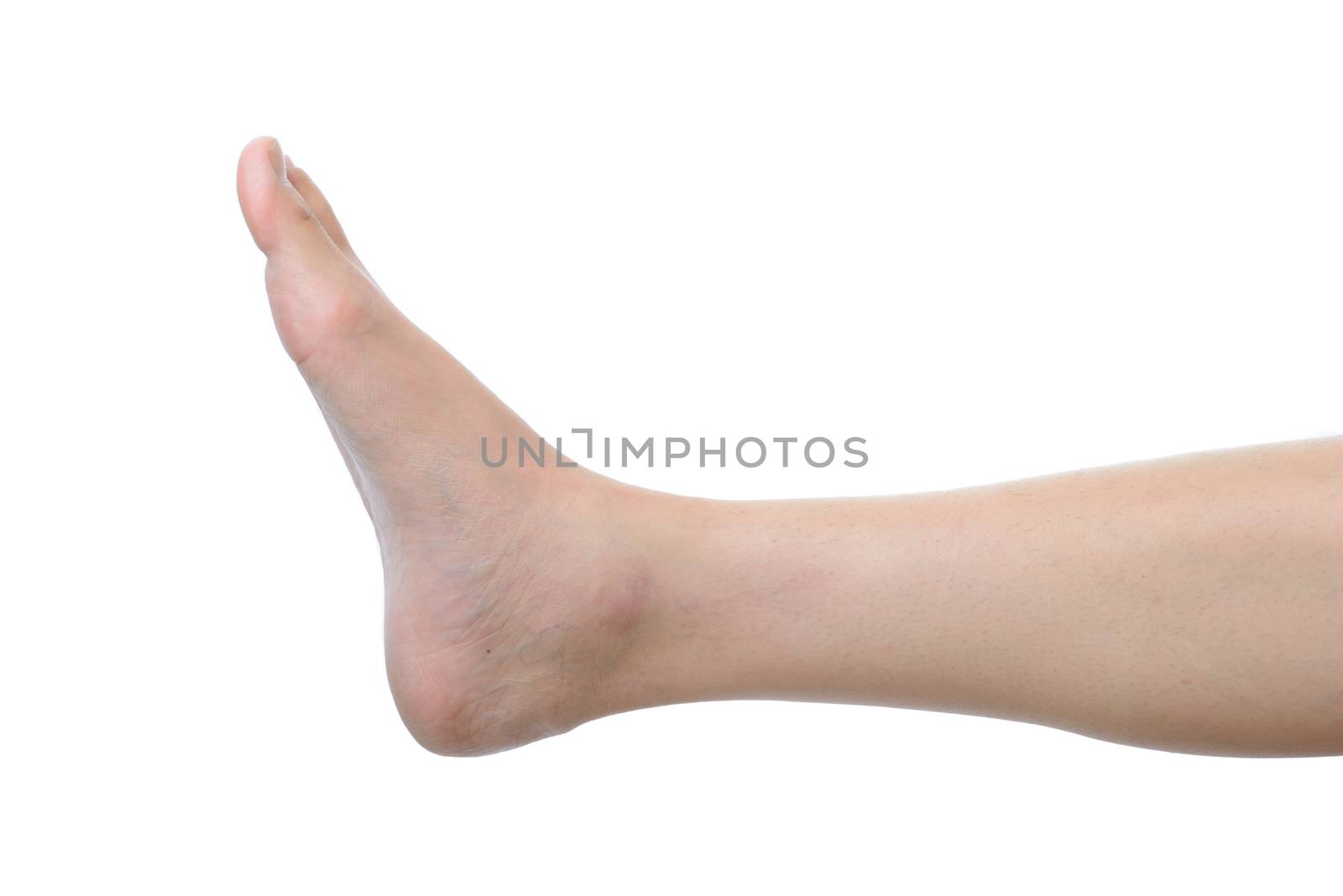 woman leg isolated on white background