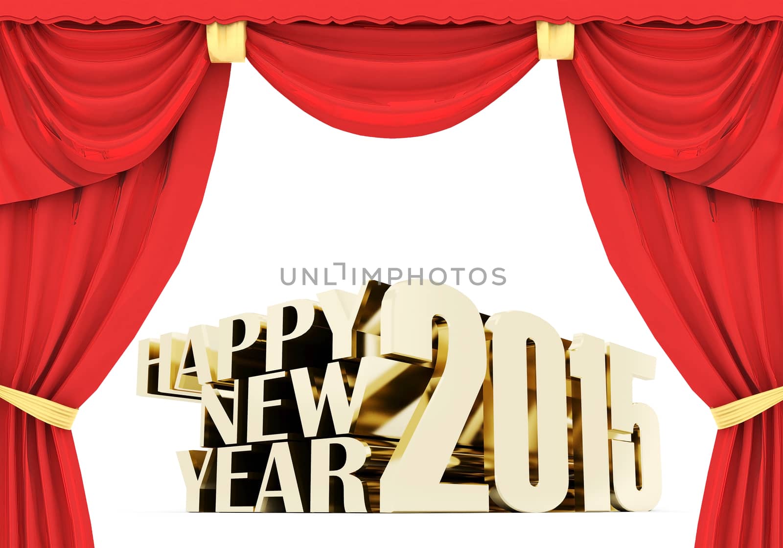 happy new year 2015 Illustrations 3d on a white background