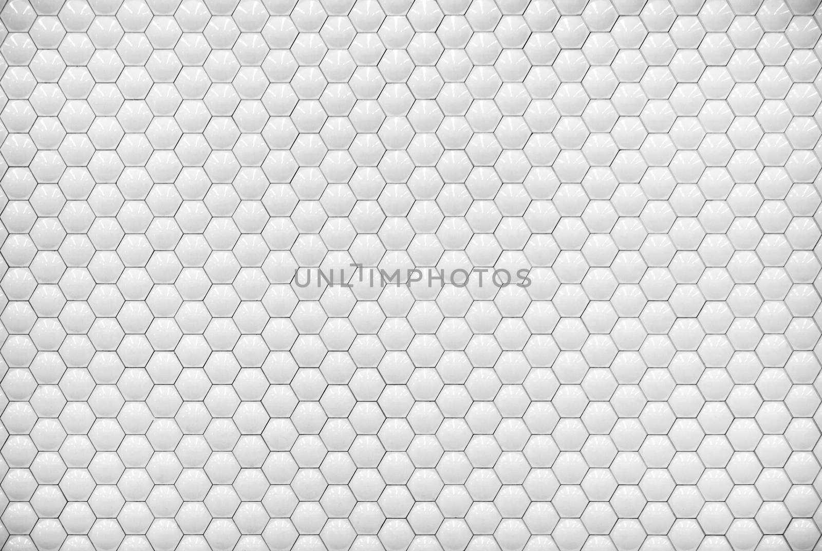 White shiny hexagon bubble tile texture background by keneaster