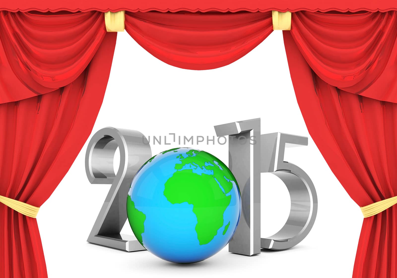 happy new year 2015 Illustrations 3d on a white background