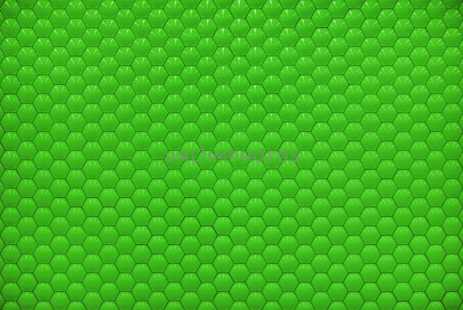 Green shiny hexagon bubble tile texture background by keneaster