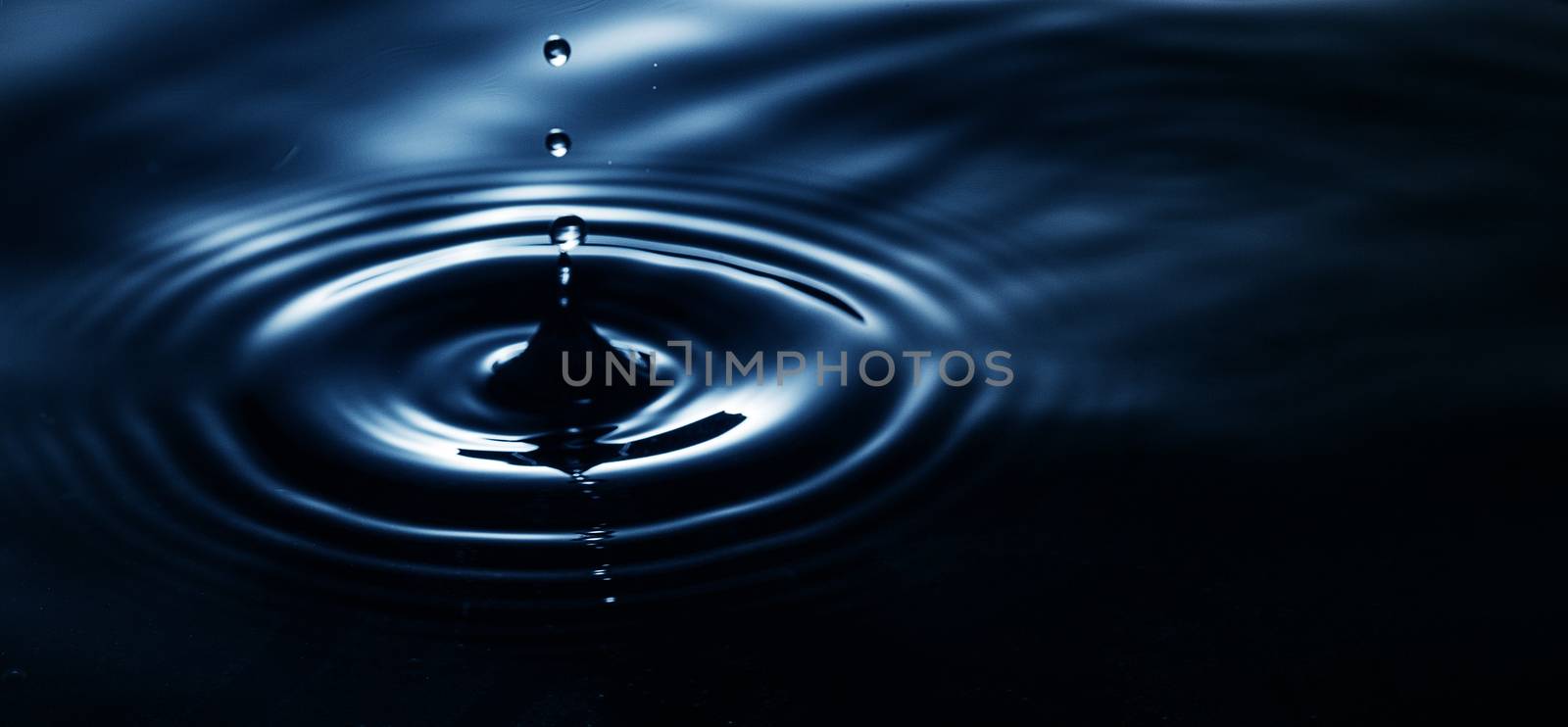 Water is moving from the fall of a droplet