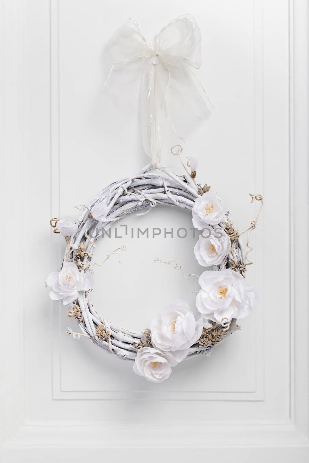 White festive twig wreath by igor_stramyk