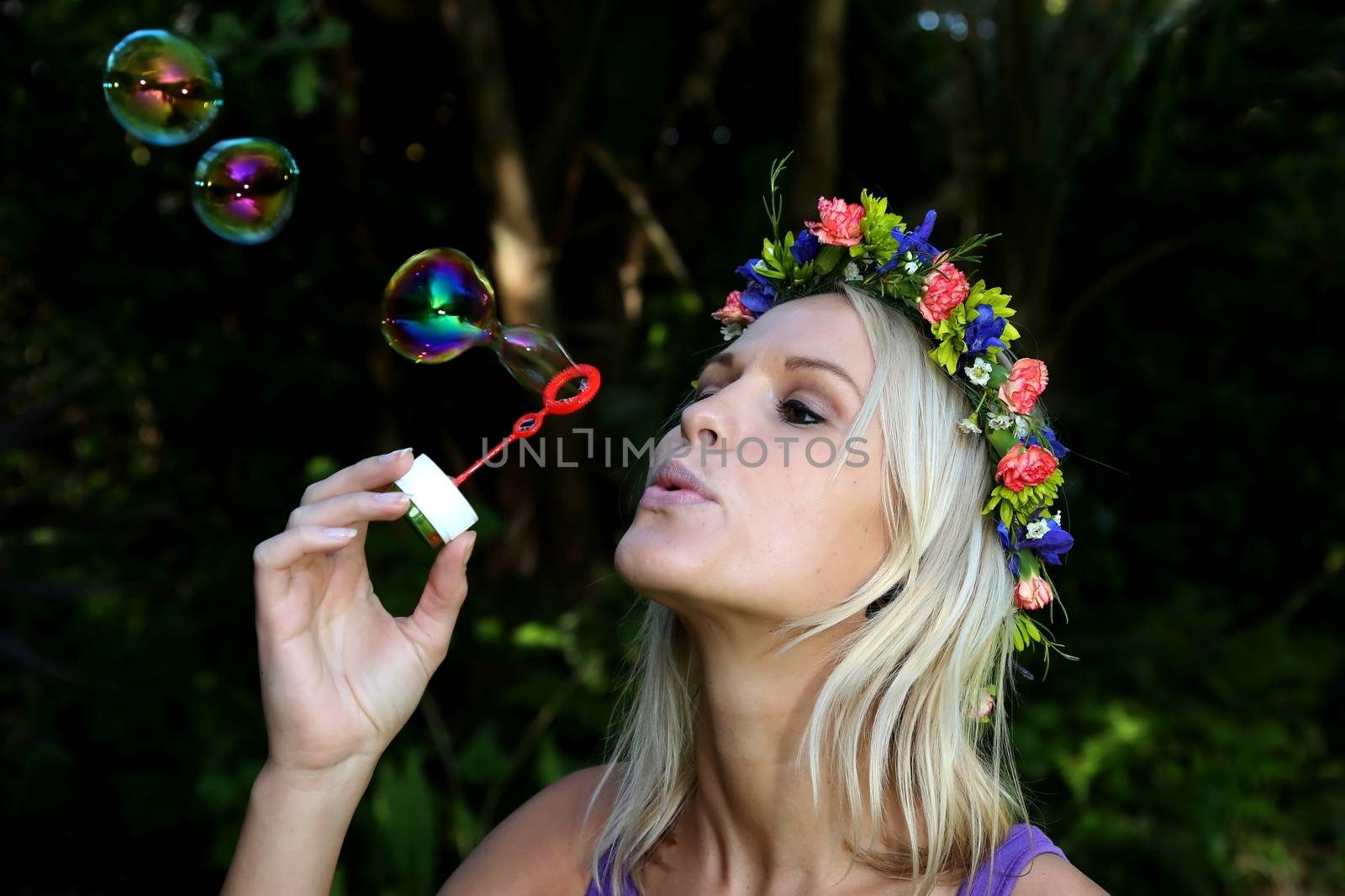 Pretty Bubble Blower Girl by fouroaks