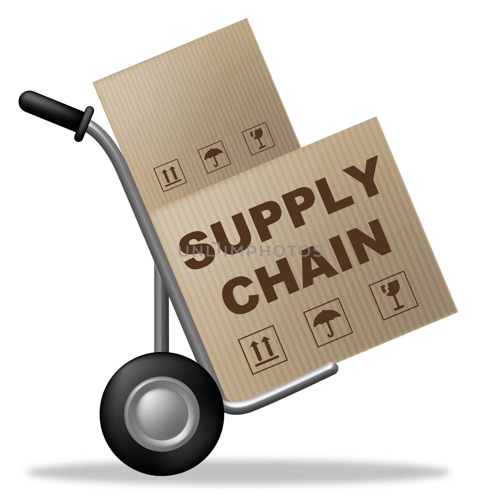 Supply Chain Means Pack Box And Carton by stuartmiles