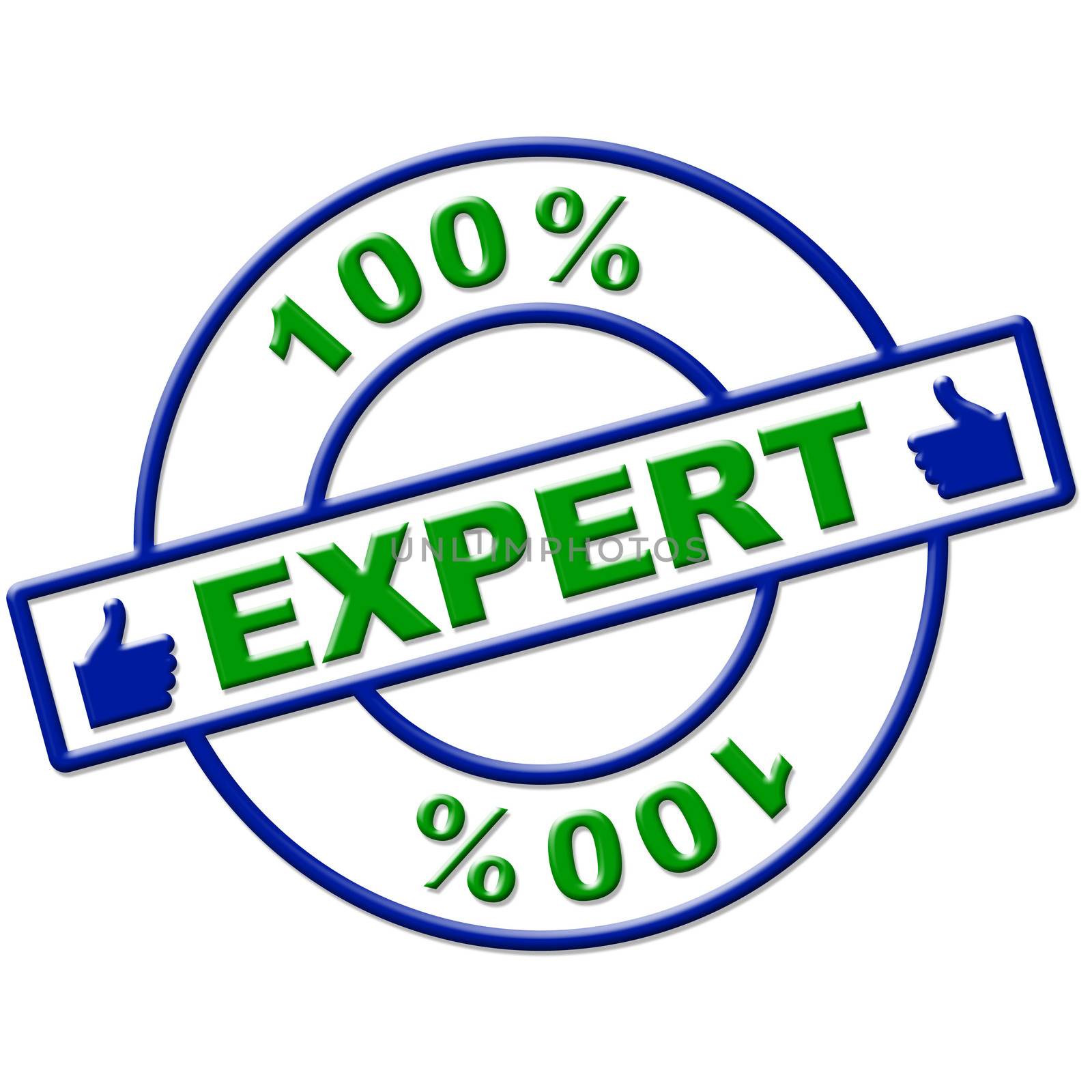 Hundred Percent Expert Means Excellence Completely And Skills by stuartmiles