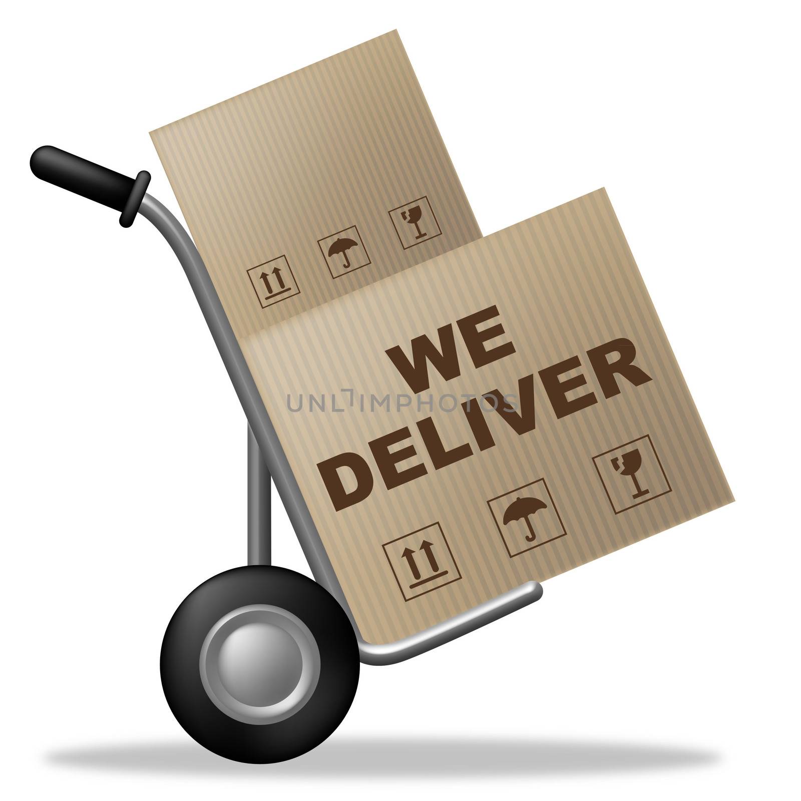 We Deliver Indicates Shipping Box And Cardboard by stuartmiles