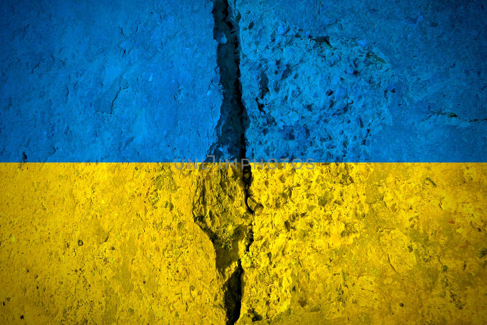 Cracked Ukrainian Flag by sabphoto