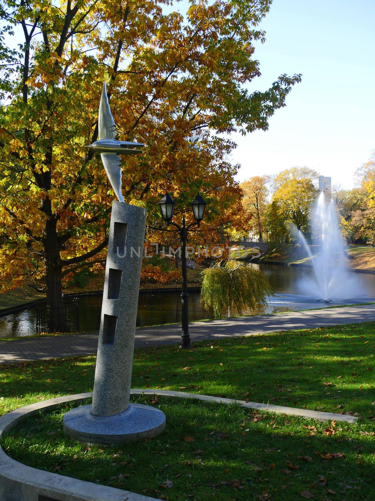 park in autumn by dolfinvik