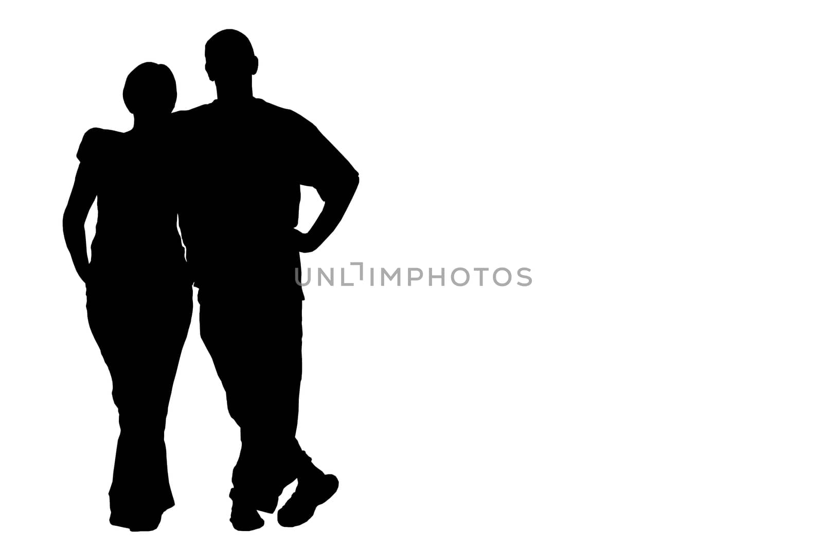Silhouettes of men and women by zhannaprokopeva