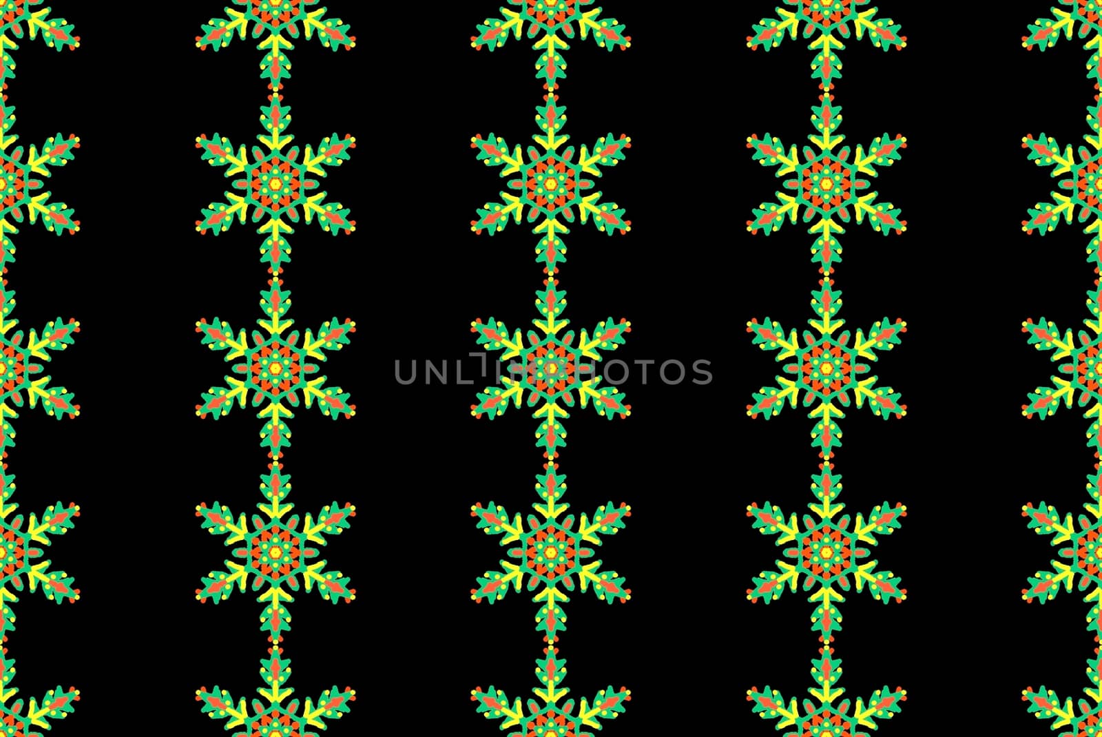 Digital computer grapgic - seamless decorative ornament with snowflaces for design.
