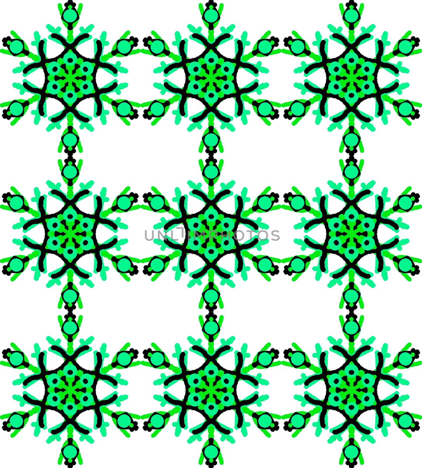 Digital computer grapgic - seamless decorative ornament with snowflaces for design.