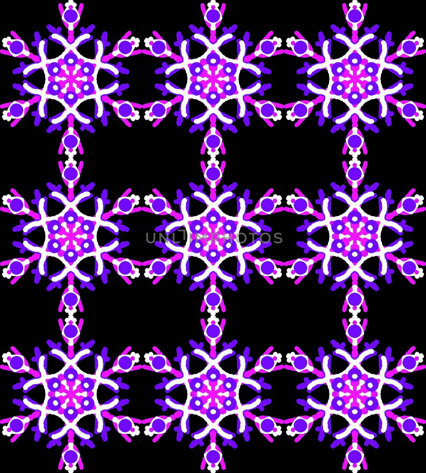 Digital computer grapgic - seamless decorative ornament with snowflaces for design.