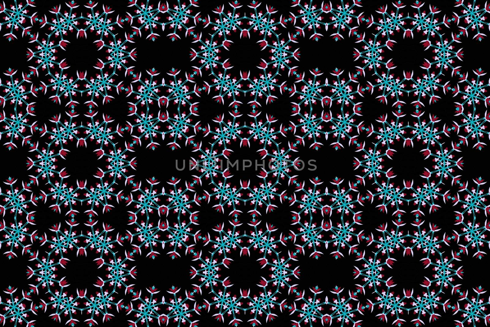 Digital computer grapgic - seamless decorative ornament with snowflaces for design.