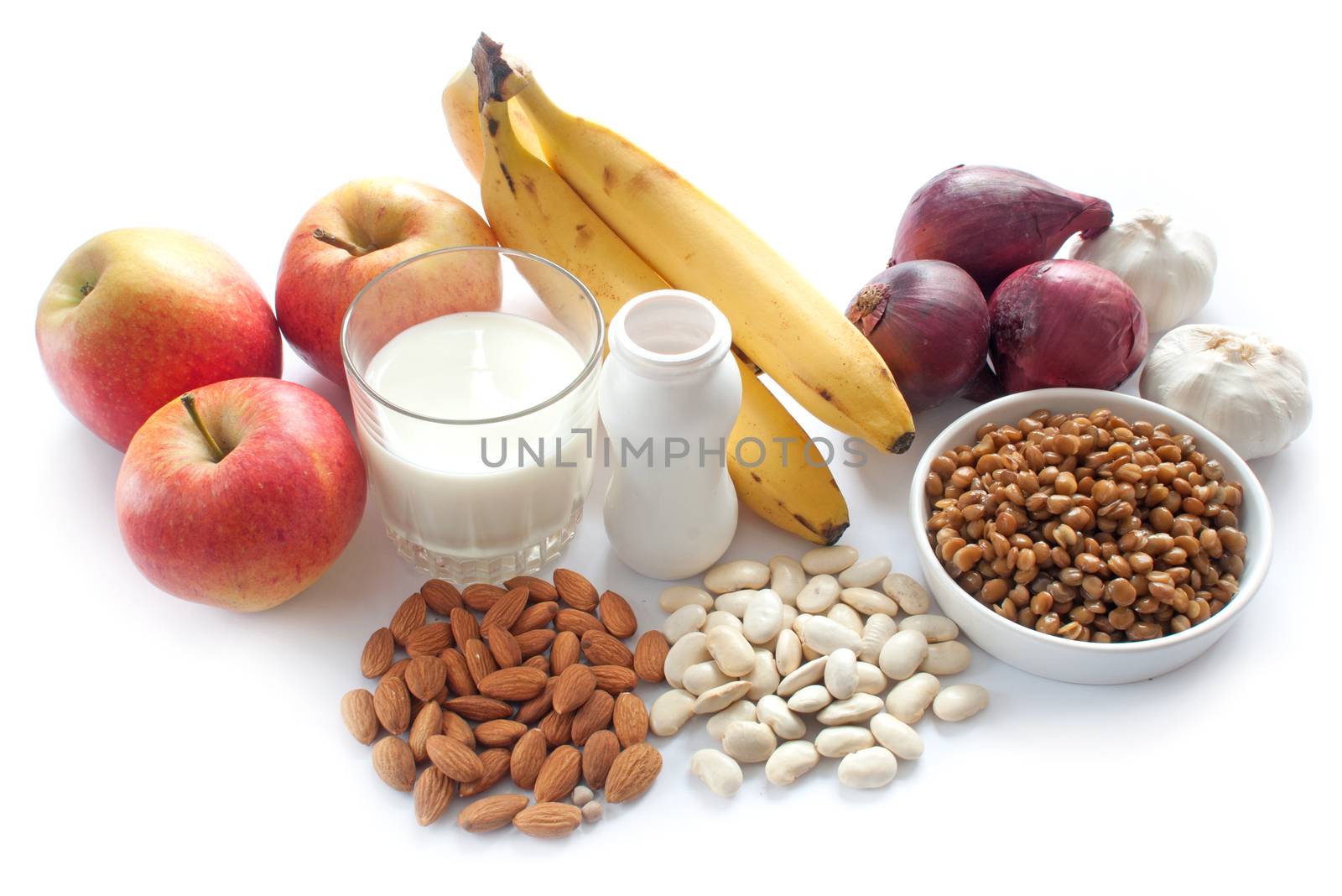 Probiotic (or prebiotic) rich foods including pulses, nuts, fruit and milk products, good for immunity and the gut  