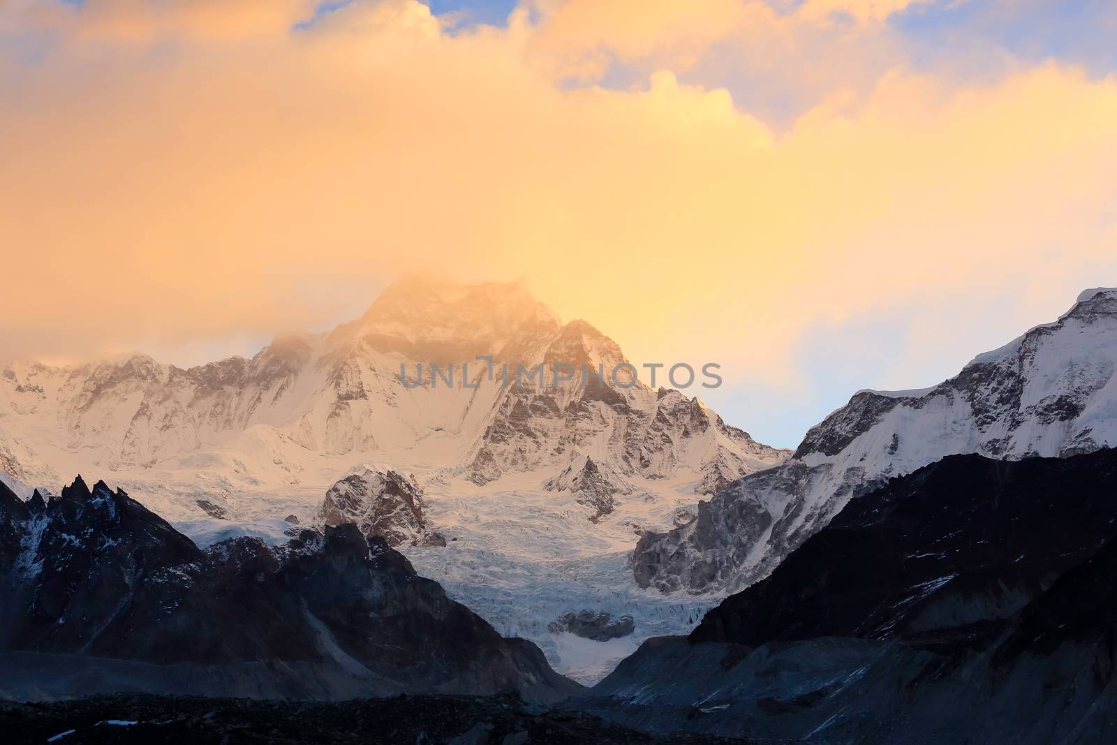 sunrise in the mountains Cho Oyu, Himalayas, Nepal by aptyp_kok