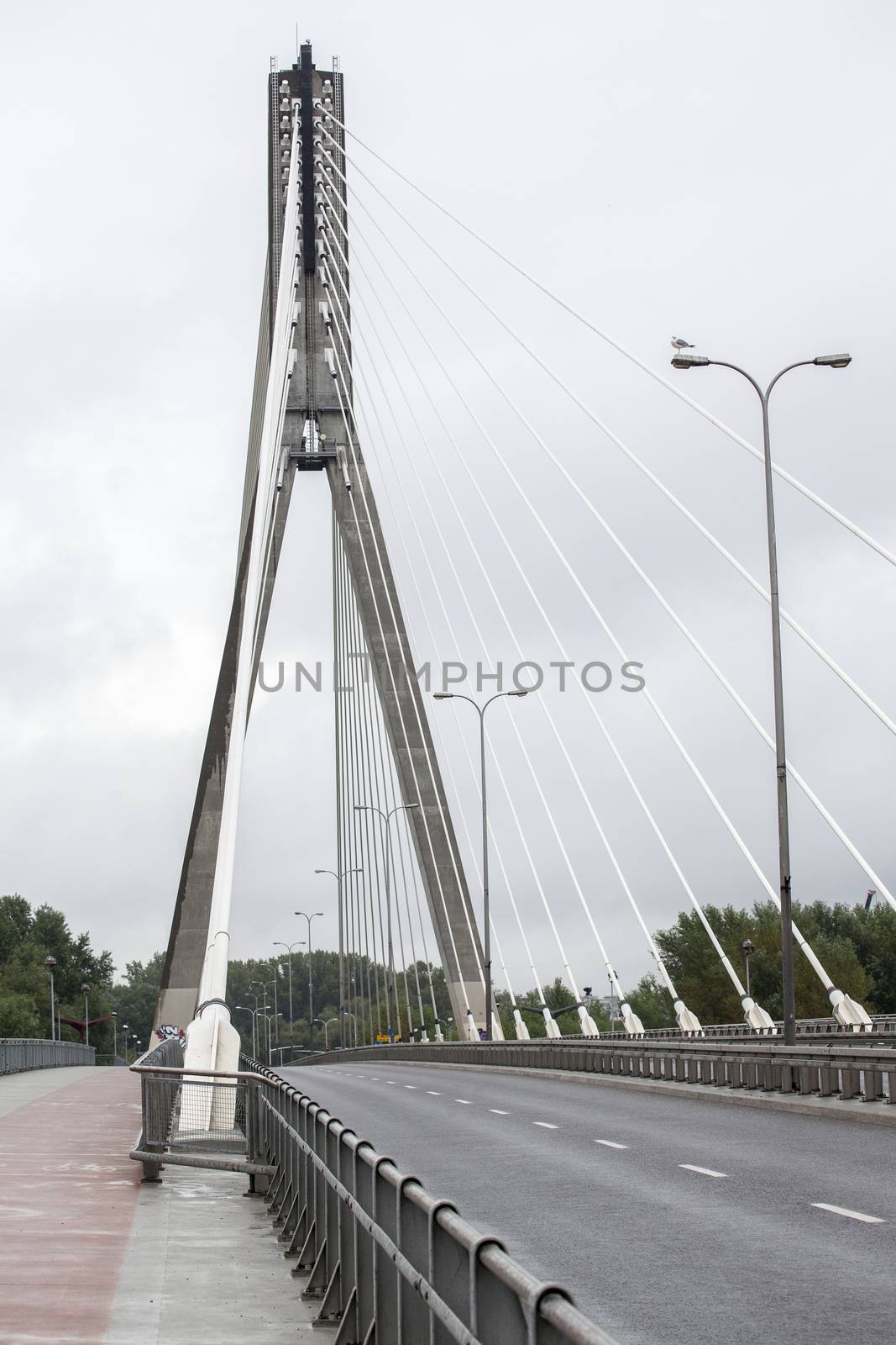 Swietokrzyski bridge over the Vistula river in Warsaw by ints