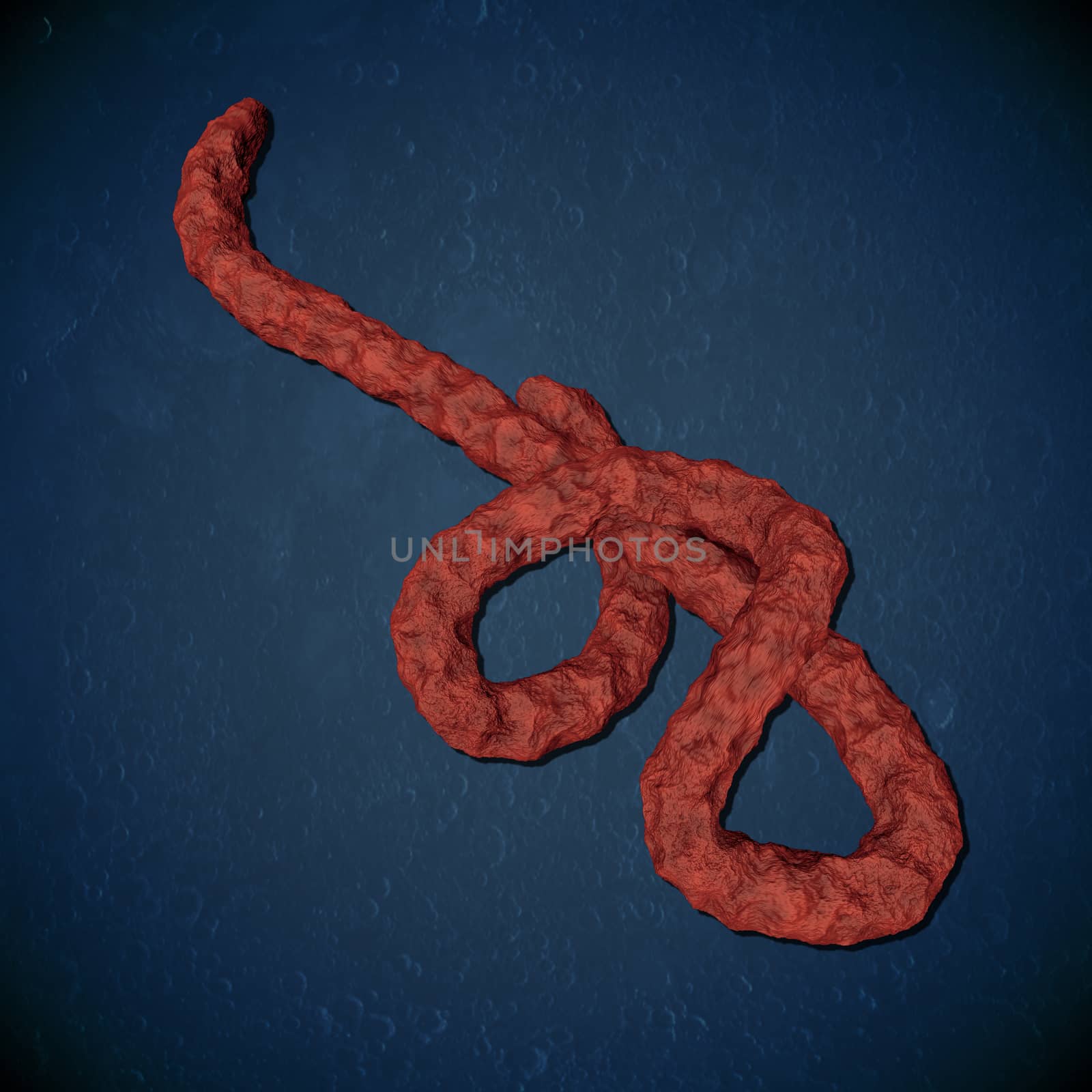 astract render of an ebola virus in human blood