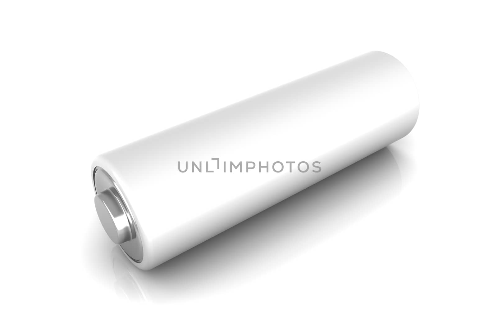 3D rendered Illustration. Isolated on white. An AA Battery.