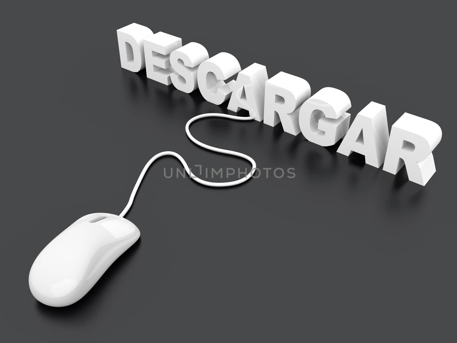 Descargar (download). 3D rendered Illustration. 