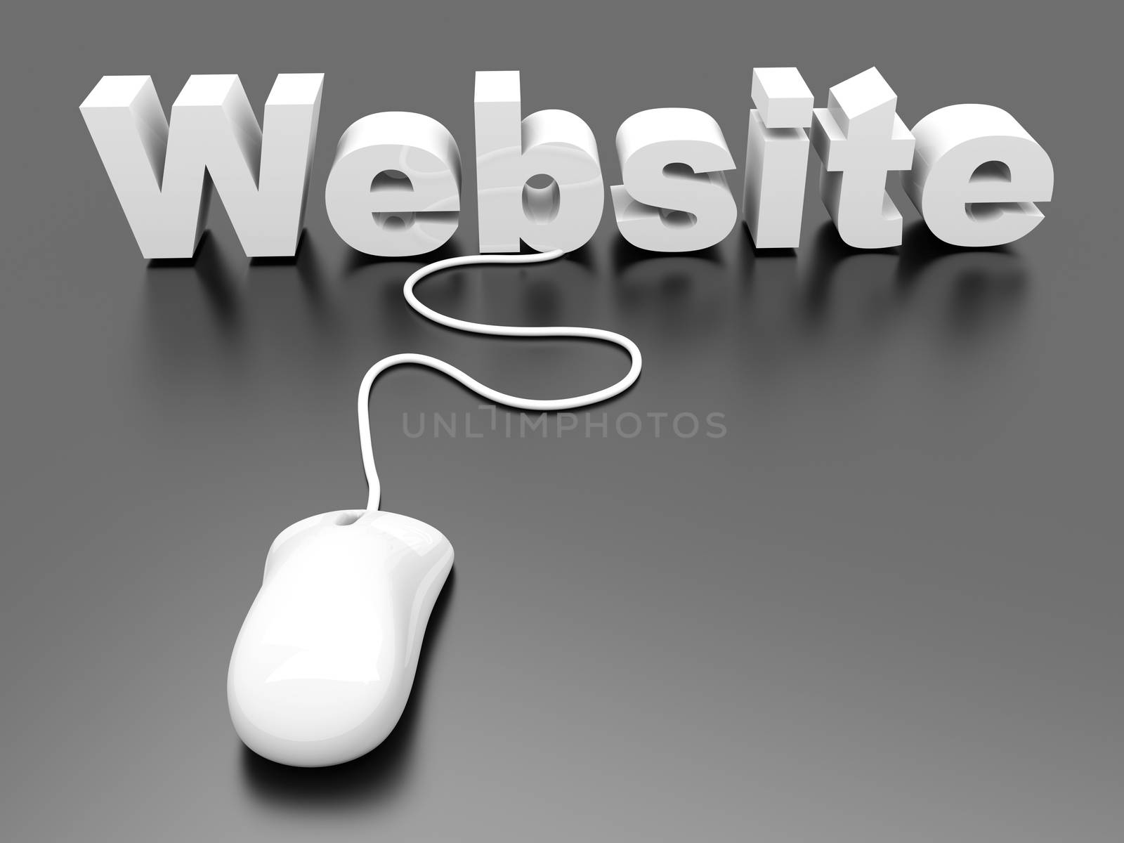 Website click. 3D rendered Illustration. 