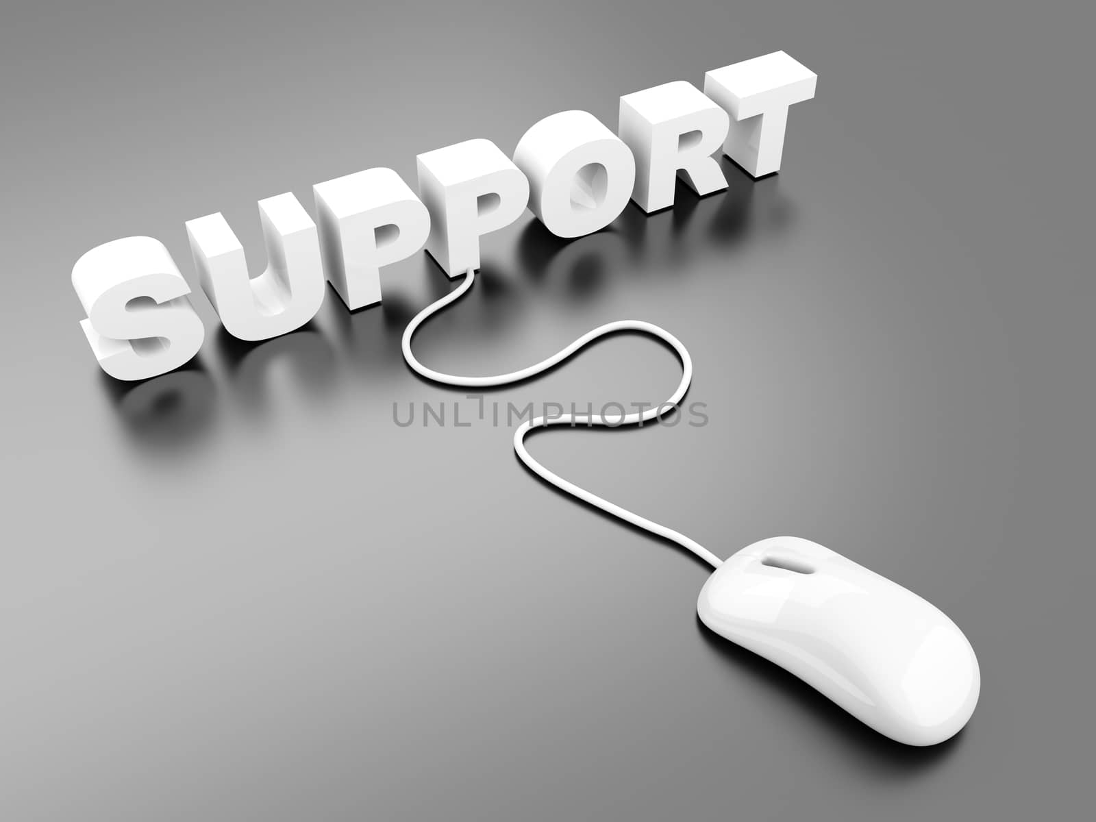 Online Support. 3D rendered Illustration. 