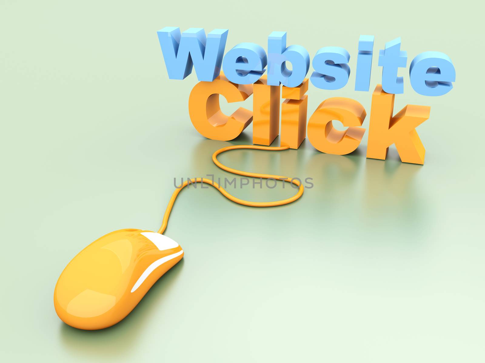 Website click. 3D rendered Illustration. 