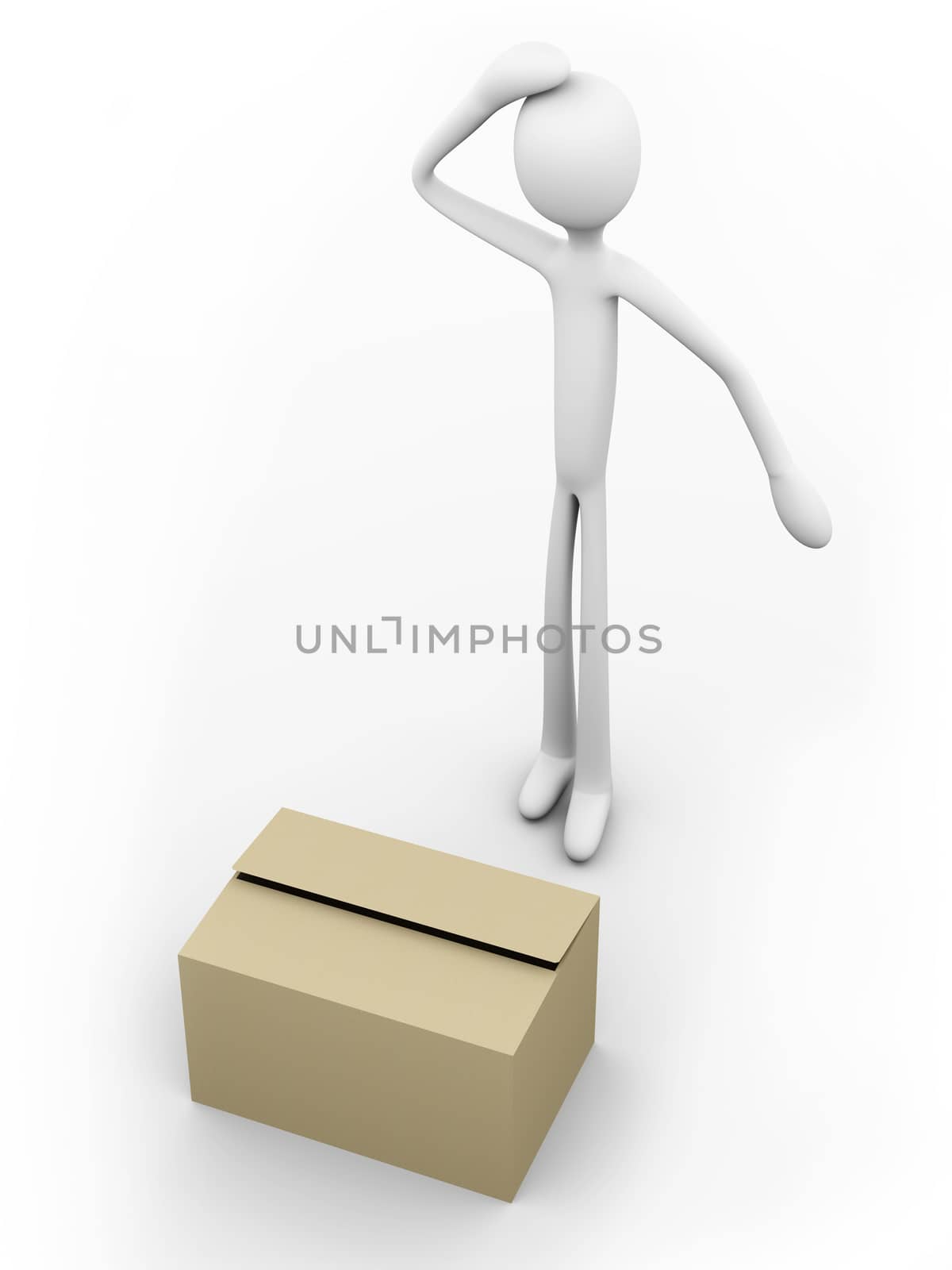 3D rendered Illustration. Isolated on white. What`s inside?