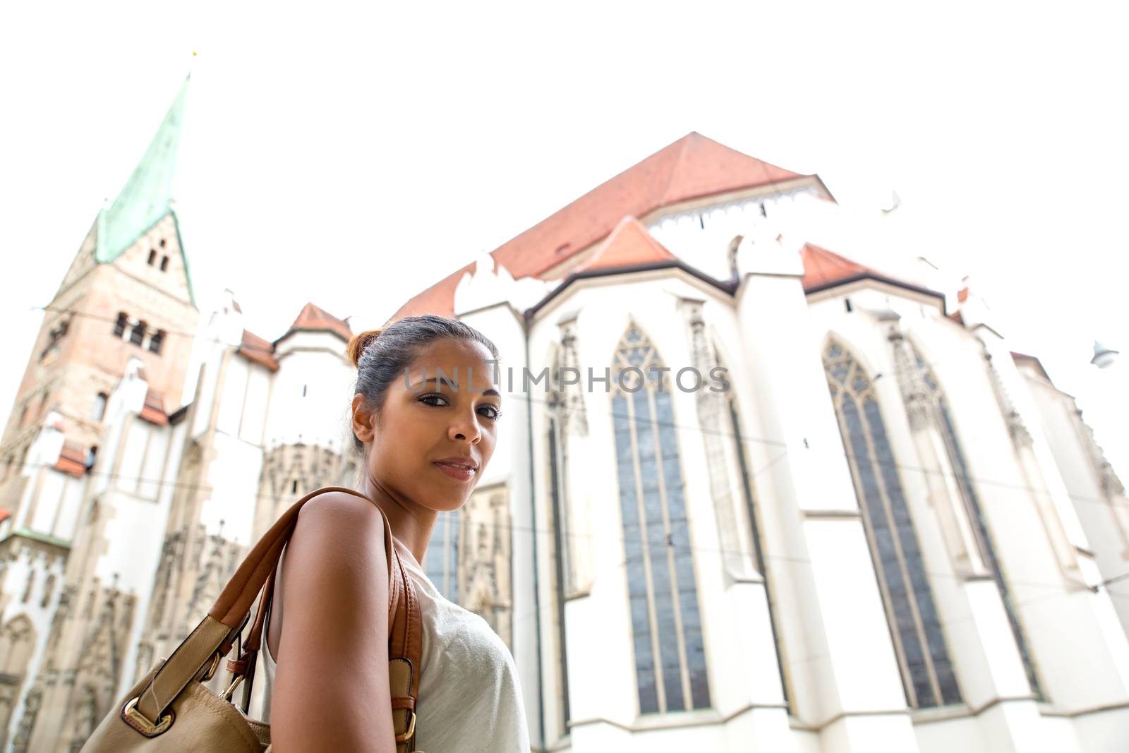 Young woman at the cathedral by Spectral