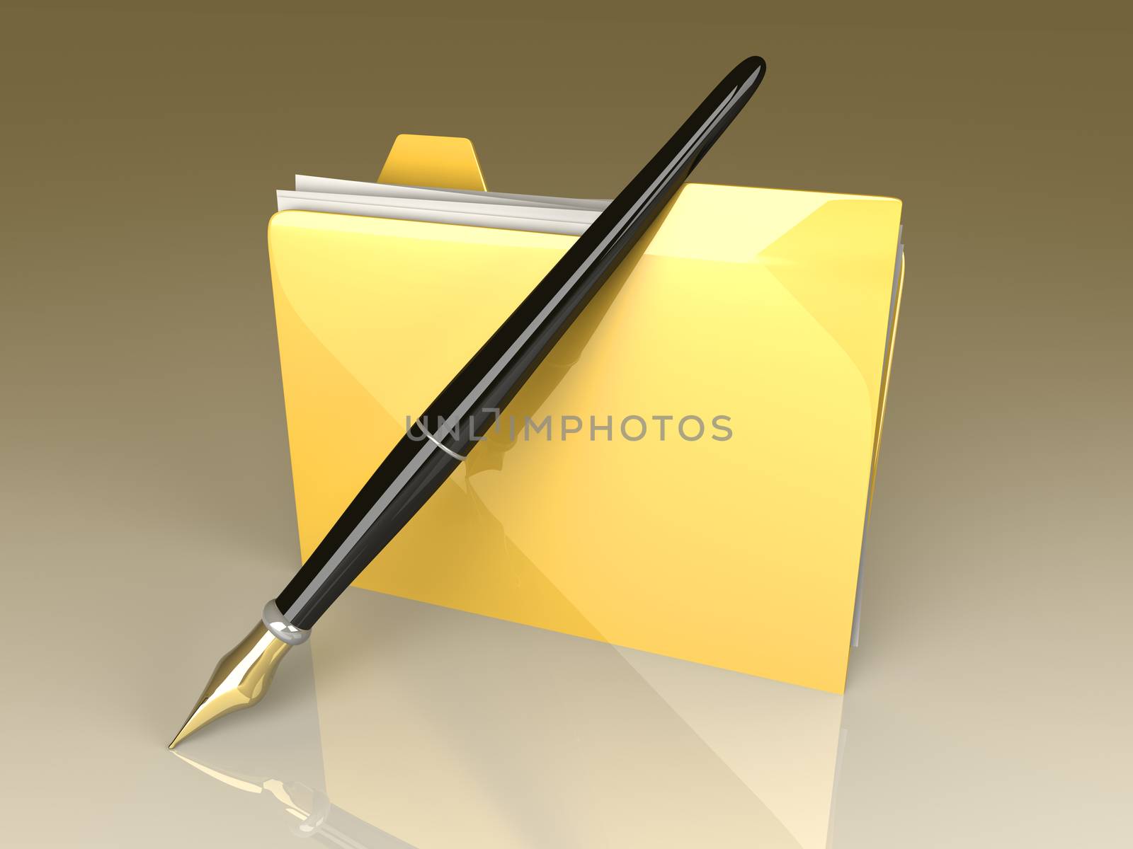 A written documents device. 3D rendered Illustration. 