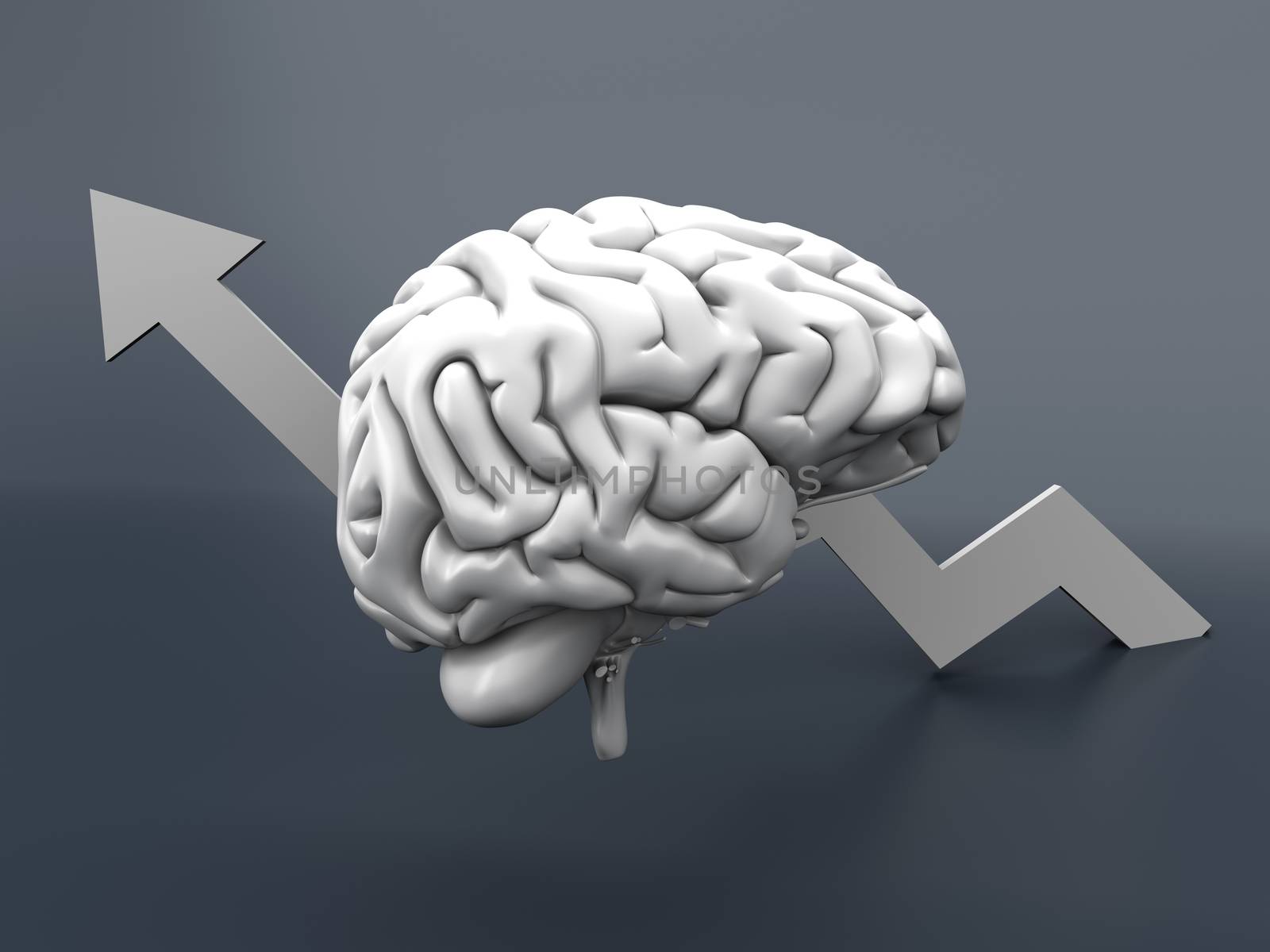 Growing intelligence. 3D Illustration.