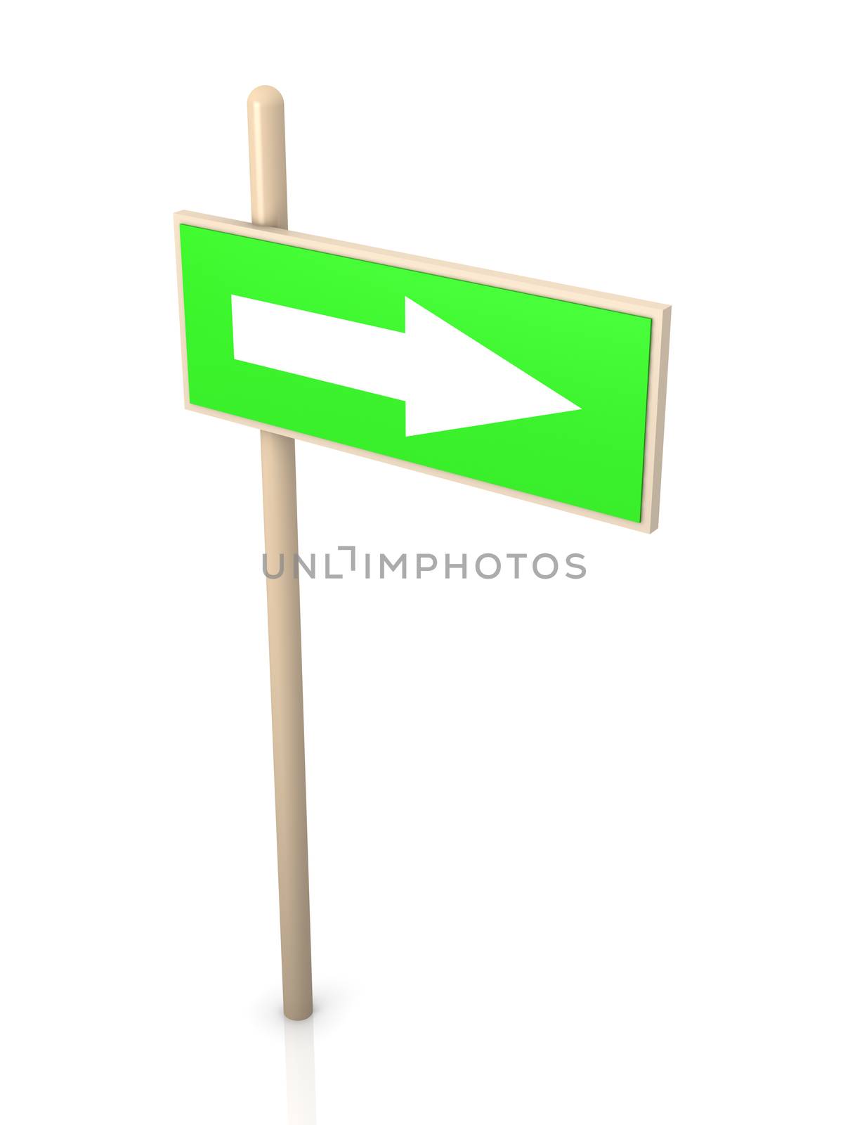 A Signpost. 3D rendered illustration. Isolated on white.