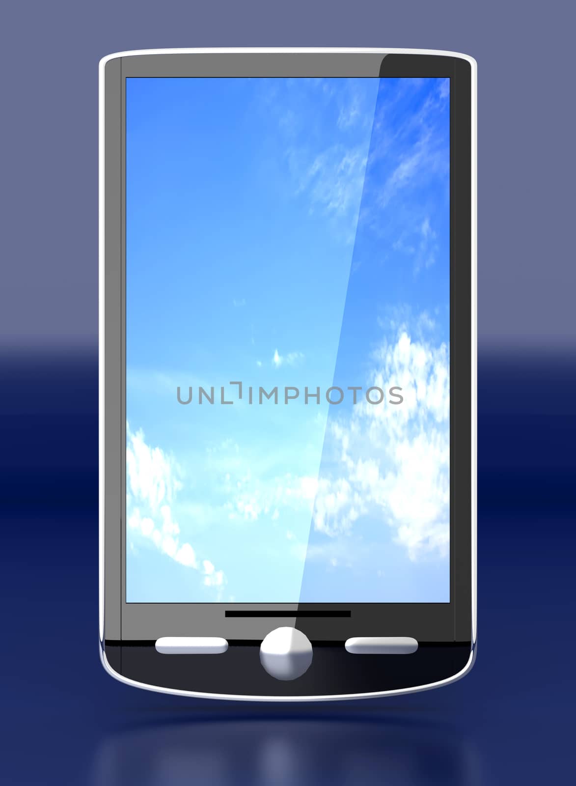 A Smartphone. 3D rendered illustration. Isolated on white.