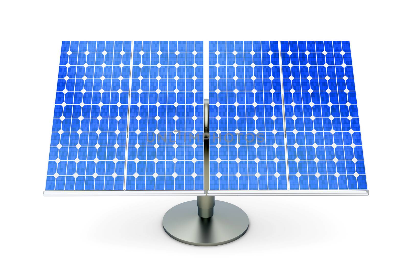 3D rendered Illustration. A single solar panel, isolated on white.