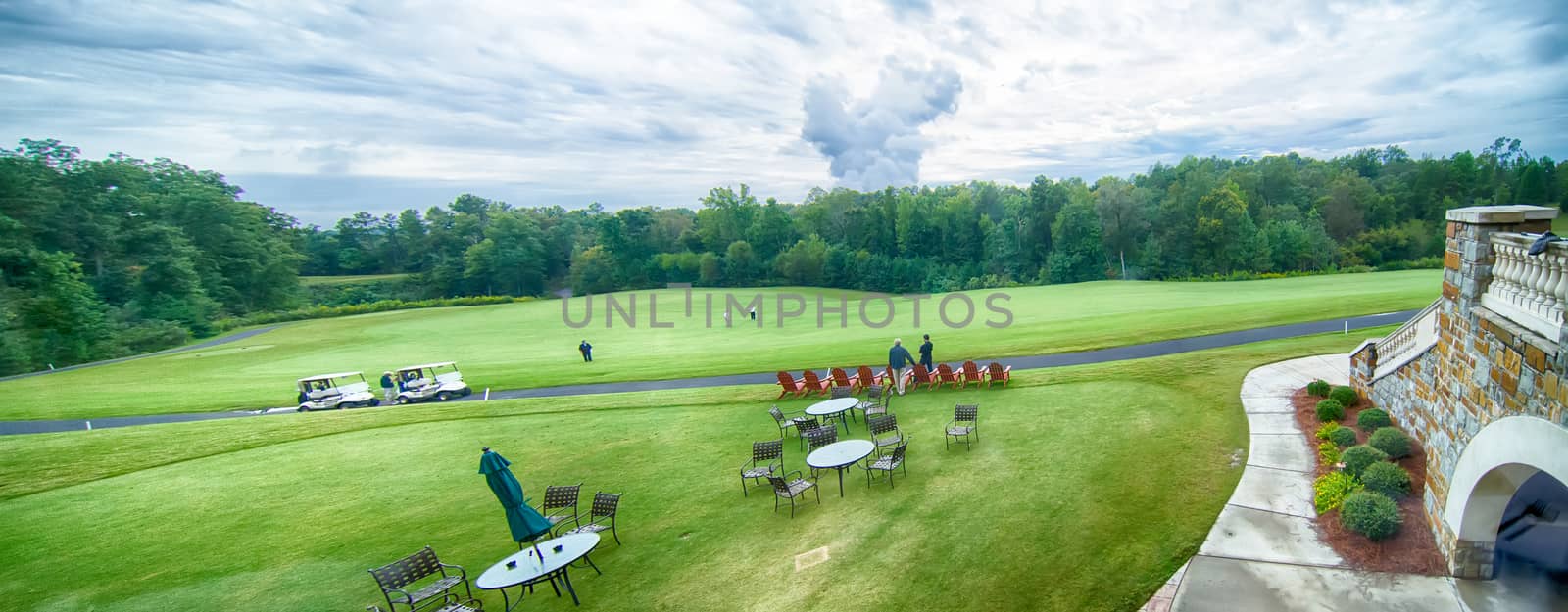 luxurious golf course on a cloudy day by digidreamgrafix