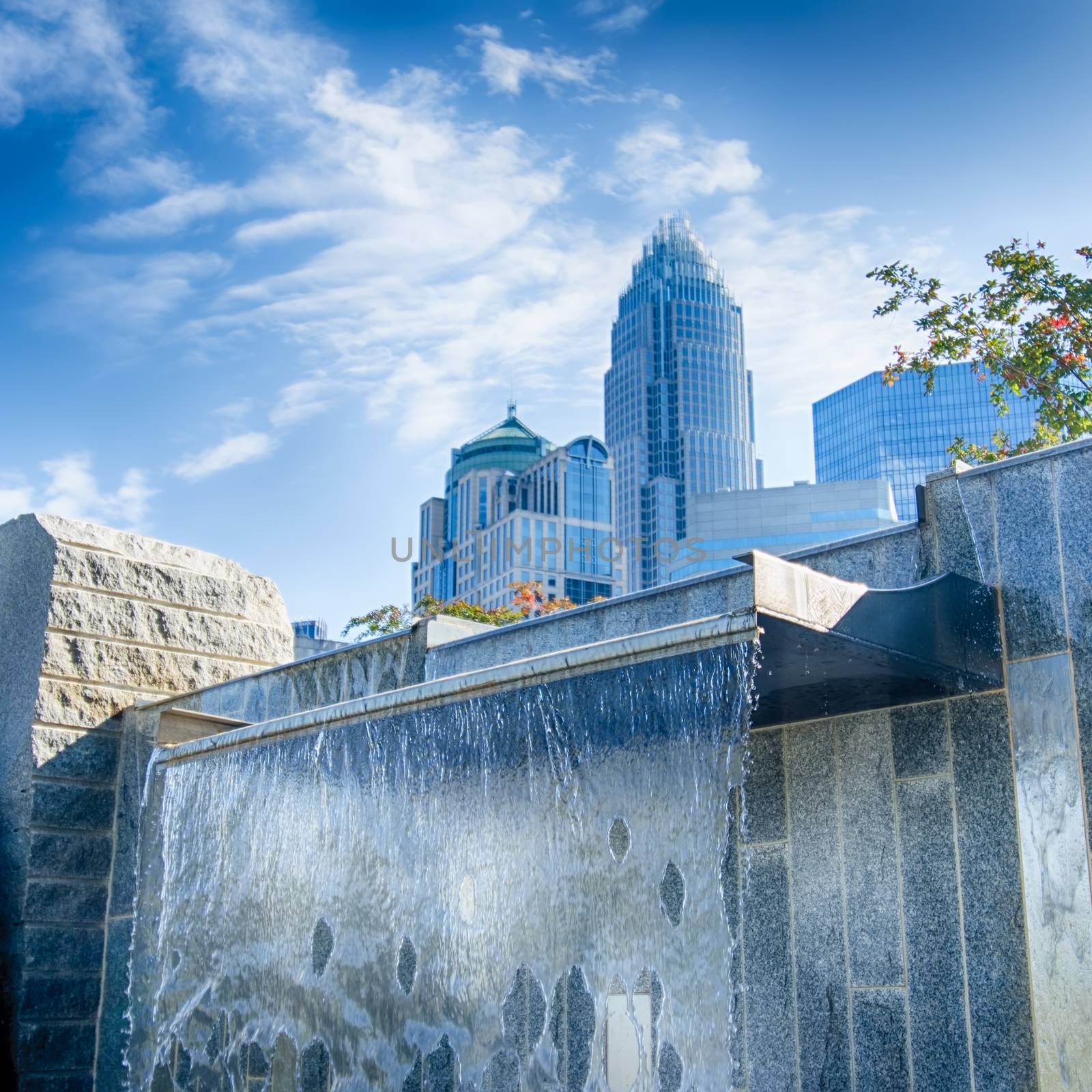 Financial skyscraper buildings in Charlotte North Carolina USA